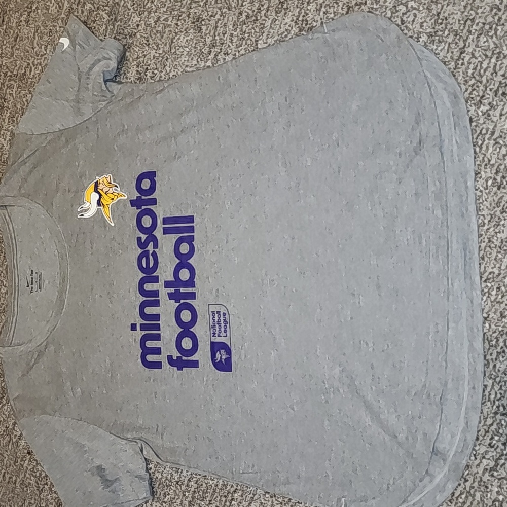 Nike National Football League Minnesota Football Tee Gray/purple Size Large